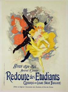「学生ガライブニング」を宣伝するポスターの複製、ブリーエルーム、Closerie des Lilas、1894